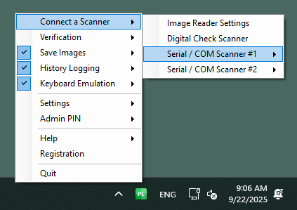 How do I connect my scanner to ParseLink?